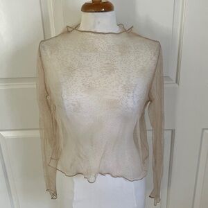 Nasty Gal Sheer Beige Blouse